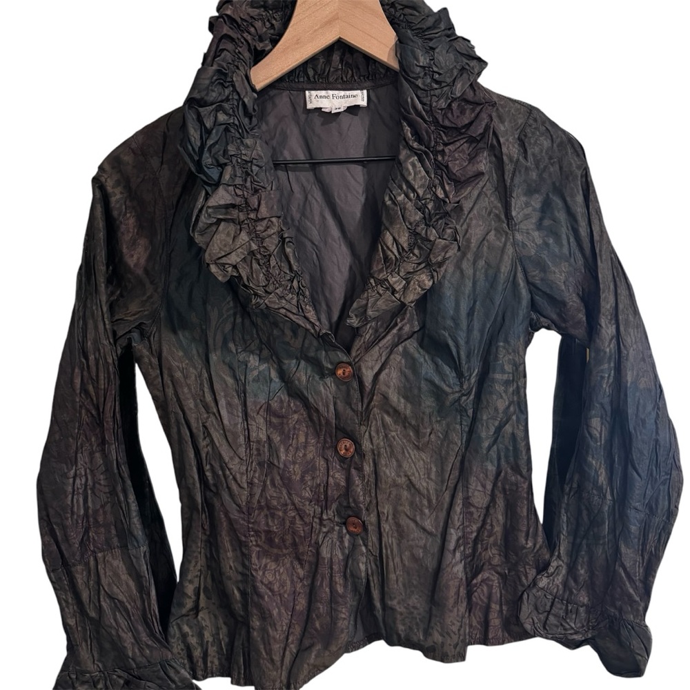 Crinkle Ruffle Blouse